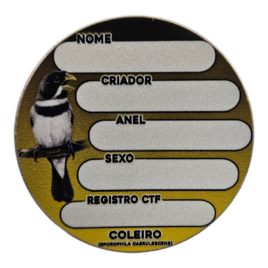 PLACA ALUMÍNIO PARA IDENTIFICAÇÃO DE GAIOLAS 7,5cm