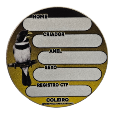 PLACA ALUMÍNIO PARA IDENTIFICAÇÃO DE GAIOLAS 7,5cm