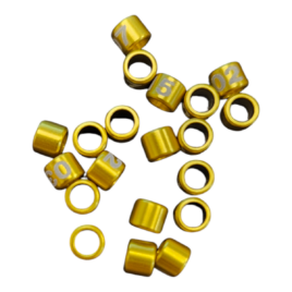 ANILHA ALUMÍNIO 2.7mm NUMERADA 01 a 20 (CANÁRIO DE PORTE)